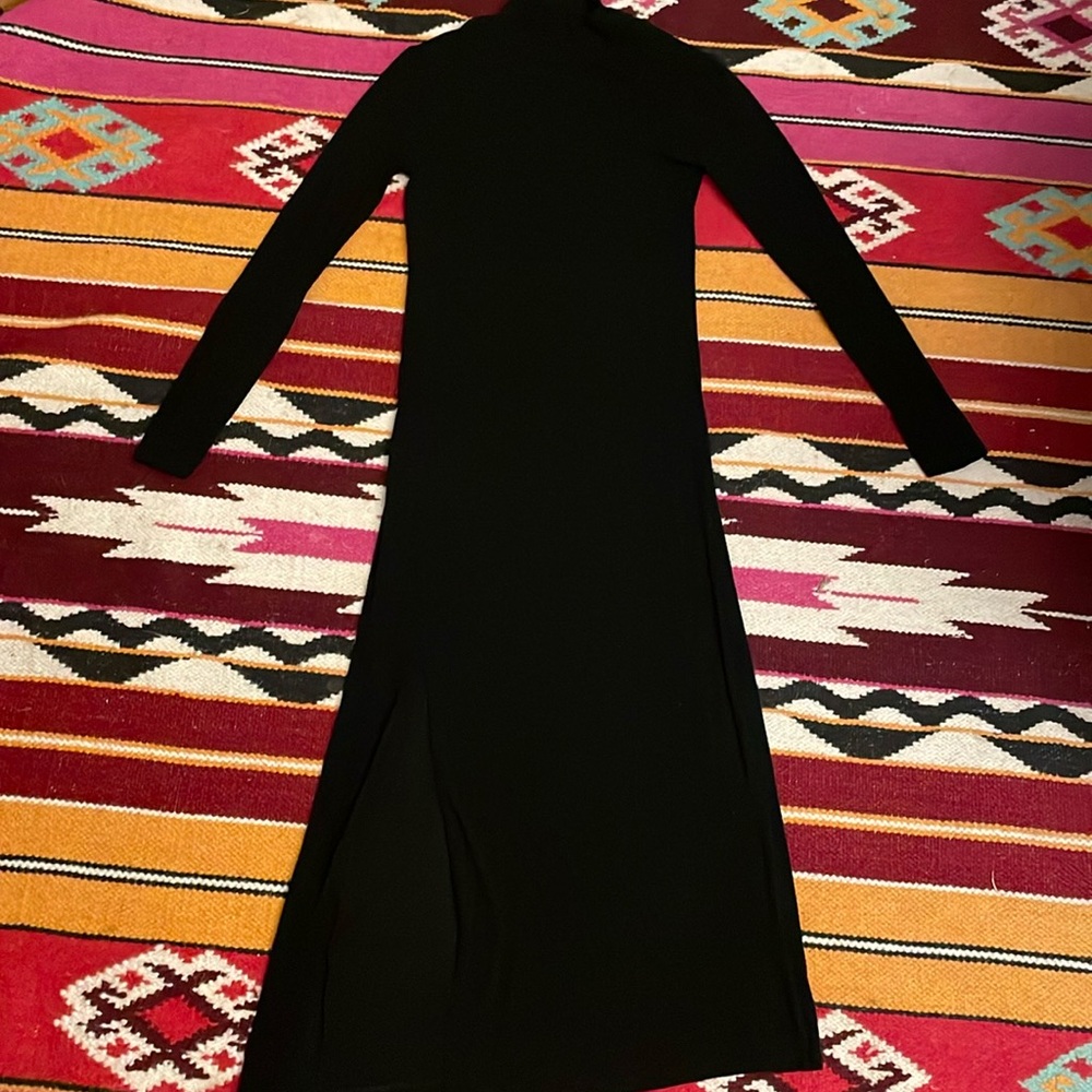Elodie ribbed long sleeve mockneck dress